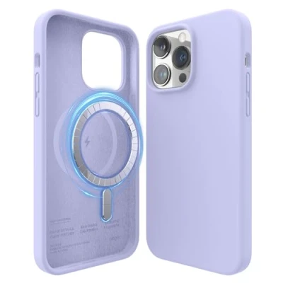 Afbeelding van elago Magnetische Silicone Hoesje Compatibel met iPhone 14 Pro Max Case (6.7&quot;), MagSafe Alle Toebehoren, Ingebouwde Magneten, Premie Vloeibaar Silicone, Beschermende Cover (Paars)