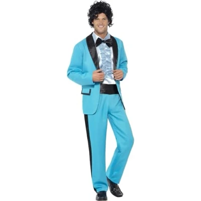 Afbeelding van Smiffy&#039;s Jaren 50 Kostuum 80 Amerikaanse Prom Schoolfeest Man Blauw Medium Carnavalskleding Verkleedkleding
