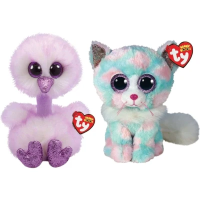 Afbeelding van Ty Knuffel Beanie Buddy Kenya Ostrich &amp; Opal Cat