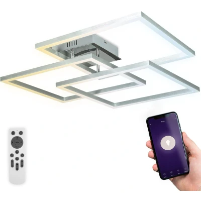 Afbeelding van B.K.Licht Slimme Plafondlamp Plafonnière LED frame lamp smart WiFi met App en afstandsbediening CCT RGB dimbaar 4.800Lm 48W
