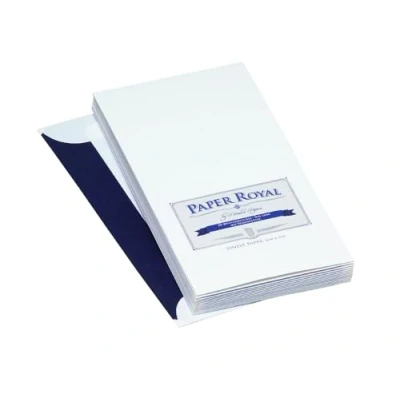 Afbeelding van Enveloppe Langwerpig Luxe met blauwe voering pak 20 stuks