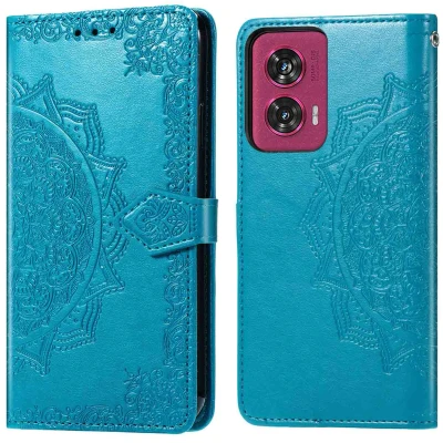 Afbeelding van Motorola Edge 50 Fusion Hoesje Kunstleder imoshion Bookcase Turquoise Telefoonhoesje