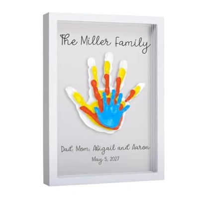 Afbeelding van Pearhead Clear Family Handprint Frame, Print Keepsake, Multicolor DIY Art