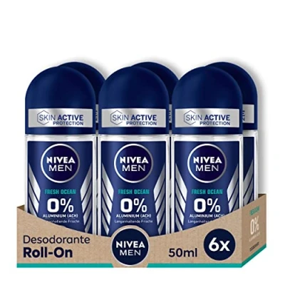 Afbeelding van Nivea Men Fresh Ocean Roll On Deodorant 6 x 50 ml