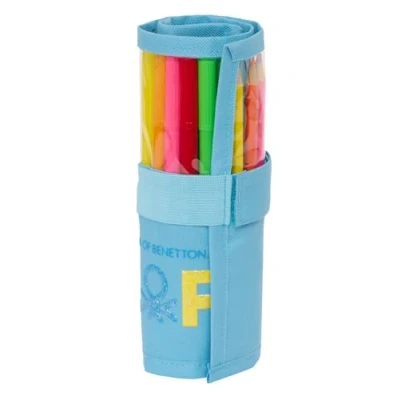 Afbeelding van Pennenzak Benetton Spring Furling Hemelsblauw 7 x 20 cm (27 Onderdelen)