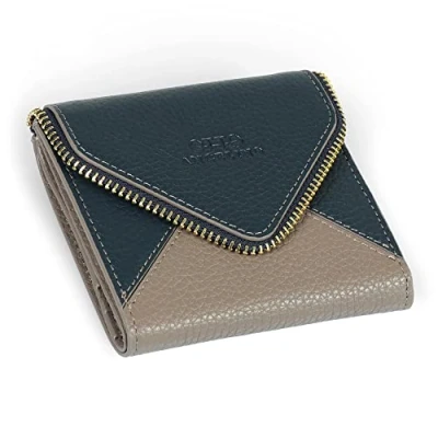 Afbeelding van Otto Angelino Lederen Portemonnee in een Envelop Design RFID Bescherming Unisex (Blauw)