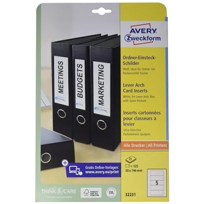 Afbeelding van AVERY Zweckform insteek etiketten voor ordners, 50 x 146 mm
