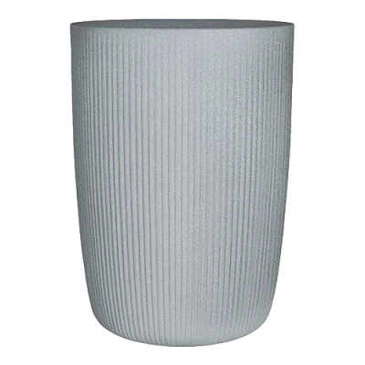Afbeelding van Scheurich Linetto High 54 Plantenbak, rond, kleur: Stony Black, gemaakt van gerecycled kunststof, voor buiten