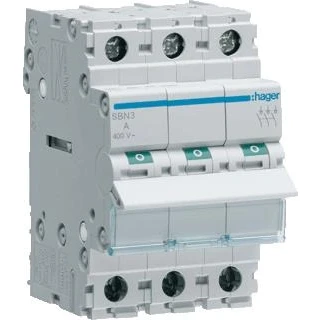 Afbeelding van Hager modulaire lastscheider 3 polig 32 a grijze tuimel sbn332
