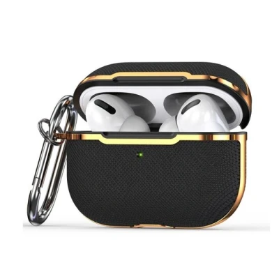 Afbeelding van AirPods Pro / 2 hoesje Hardcase Plated series Zwart + Goud Optimale bescherming voor jouw