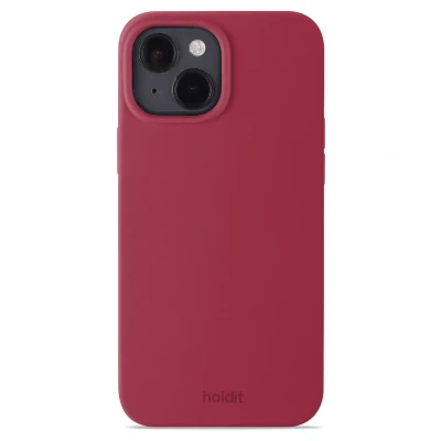 Afbeelding van Apple iPhone 14 Hoesje Siliconen en TPU (zacht) Holdit Hardcase/Backcover Donkerrood Telefoonhoesje