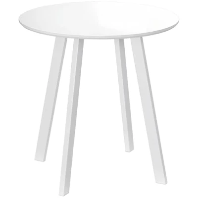 Afbeelding van HOMCOM eettafel, ronde keukentafel, bijzettafel, eetkamertafel met schuine poten, voor keuken, eetkamer, woonkamer, modern design, wit, 72 x 75 cm