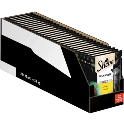 Afbeelding van Sheba Delikatesse natvoer voor katten in portiezak met kip gelei 28 x 85 g