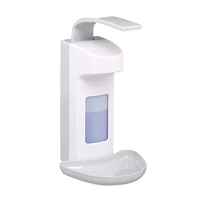 Afbeelding van Relaxdays desinfectie dispenser met lekbakje zeepdispenser handen desinfecteren wand