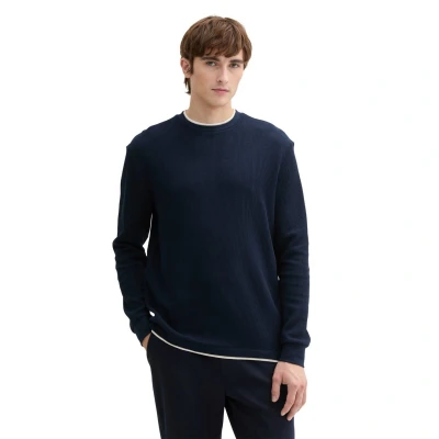 Afbeelding van TOM Tailor Denim IM 2IN1 LOOK Longsleeve, Heren, Maat: Large, Sky captain blue