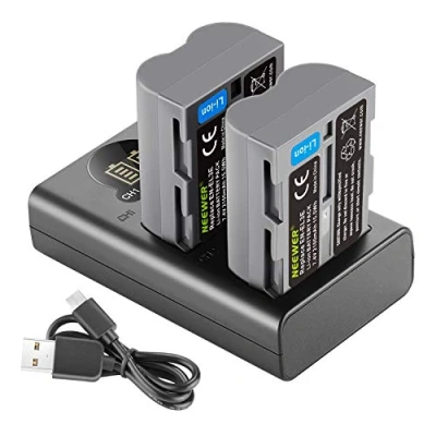 Afbeelding van Neewer 2100 mAh reservebatterij 2 stuks voor Nikon EN EL3e met Dual USB oplader lcd display, compatibel DSLR D50 D70 D70s D80 D90 D100 D200 D300 D300s D700