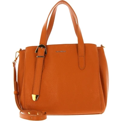 Afbeelding van Coccinelle Leren Handtas Schoudertas Gleen Handbag Grained Leather Paprika Oranje