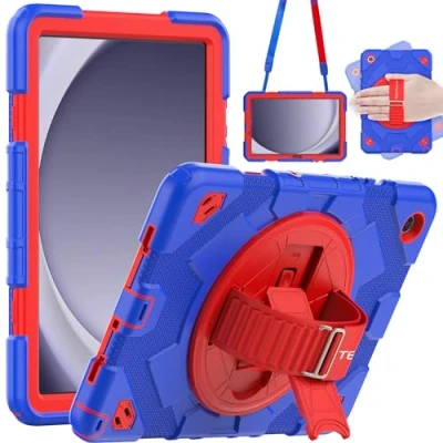 Afbeelding van SUPE hoesje geschikt voor Samsung Galaxy Tab A9 Plus 11 inch (SM X210 / SM X215) Stoer robuust, zwaar schokbestendig leuk kinderen, jongens, meisjes met 360 draaibare standaard, handriem