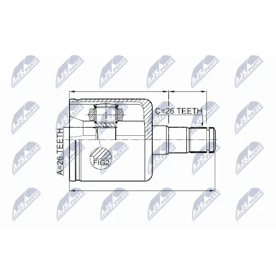 Afbeelding van Homokineet reparatie set, aandrijfas NTY NPW VV 003