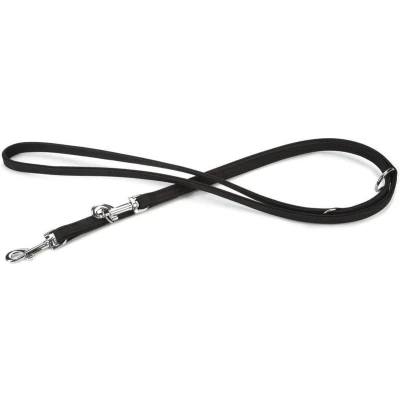 Afbeelding van Beeztees leren dressuurlijn Buffalo. Zwart. 200 cm x 14 mm.