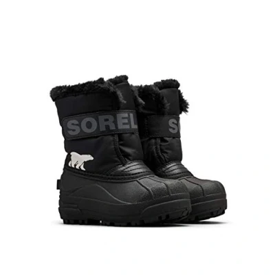 Afbeelding van Sorel Childrens Unisex Snowboots voor kinderen, Maat: 30, Black/charcoal Imitatieleer/ textiel