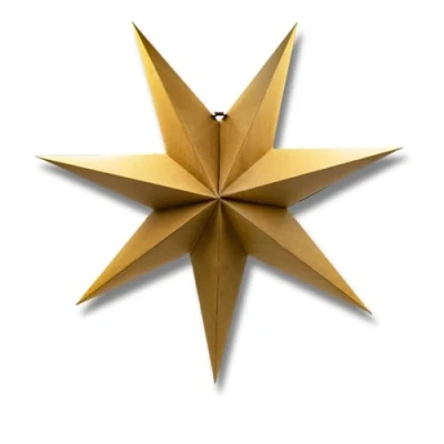 Afbeelding van 3 PAGEN® Kerstster om op te hangen, decoratieve ster voor Kerstmis, kraftpapieren ramen, deuren en muren, opvouwbaar herbruikbaar, raamdecoratie adventsster 60 cm, 1 stuk