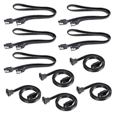 Afbeelding van GZhaimai Kabel SATA 3, III, sata, datakabel, 50 cm, aansluitkabel, moederbord, HDD, SSD, harde drive, ondersteunt 3.0, 6 GBit/s (zwart)