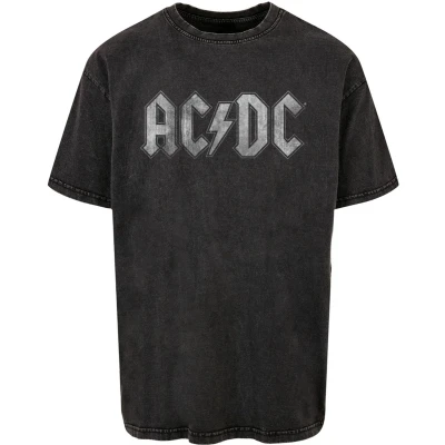 Afbeelding van Merchcode ACDC LOGO ACID Washed Oversize TEE Tshirt print, Heren, Maat: XL, Black