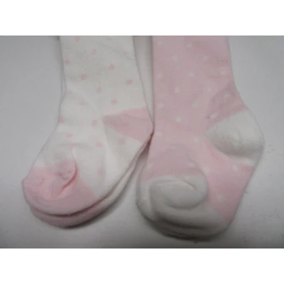 Afbeelding van dirkje collant maillot , rose met witte stip 6 12 maand
