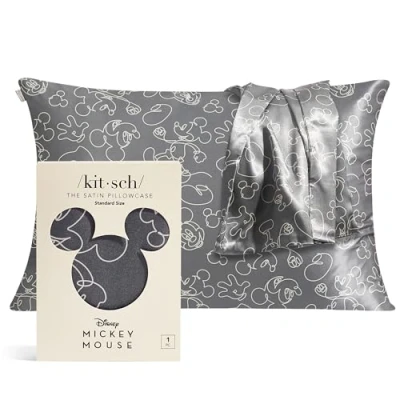 Afbeelding van Mickey/Minnie x Kitsch Satijnen kussensloop met rits zachter dan zijden kussenslopen voor haar en huidverkoelende standaardformaat (Minnie Malist, 1 stuks)