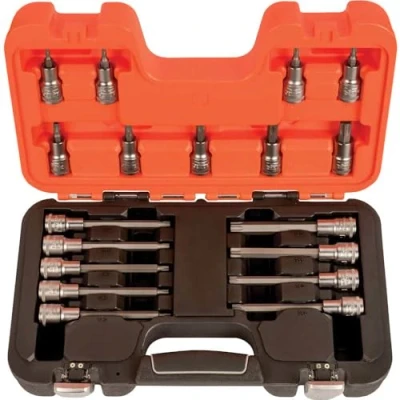 Afbeelding van Bahco Schroevendraaierdopsleutels 1/2&quot; zeskant TORX® bits 18 delig koffer S18TORX
