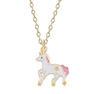 Afbeelding van Fako Bijoux® Kinderketting Eenhoorn / Unicorn 24x27mm Goudkleurig