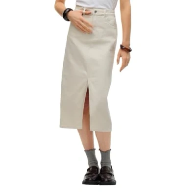 Afbeelding van Vero Moda VERI HR CALF GA Kokerrok, Dames, Maat: Small, Birch