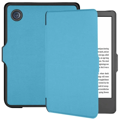 Afbeelding van Kobo Clara 2E Hoes: iMoshion Slim Hard Case Bookcase Lichtblauw Kunstleder E Reader Hoezen