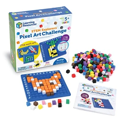 Afbeelding van Learning Resources STEM Explorers Pixelkunst, 402 delen, leeftijd 5+, speelgoed voor kinderen, basis van coderen activiteiten in de klas