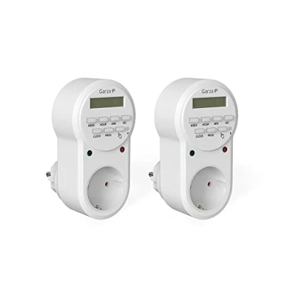 Afbeelding van Garza 2 stuks digitale timer, programmeerbaar, 24 uur/7 dagen, 8 programma&#039;s, kinderbeveiliging (Digital Pack 2)