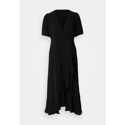 Afbeelding van ONLY Mette WRAP MIDI Jurk, Dames, Maat: XS, Black