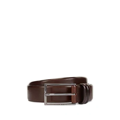 Afbeelding van BOSS Leren Riem Carmello Leather Belt W120 Dark Brown Donkerbruin