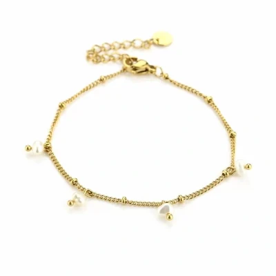Afbeelding van Bijoutheek Armband (sieraad) Ketting Balls Kleine Parels Goud