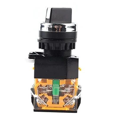 Afbeelding van Draaischakelaar, rond, 22 mm, 2 posities, NC + NO, zelfborgend voor starter, contacten, relais en andere elektrische schakelingen.