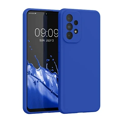 Afbeelding van kwmobile telefoonhoesje geschikt voor Samsung Galaxy A33 5G Hoesje met siliconen coating Smartphone case in Baltisch blauw
