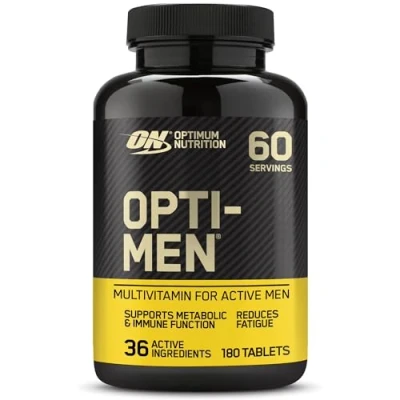 Afbeelding van Optimum Nutrition Opti Men Multi Vitamine Supplementen voor Mannen met D, C, B6 en Aminozuren, Niet gearomatiseerd, 60 porties, 180 capsules