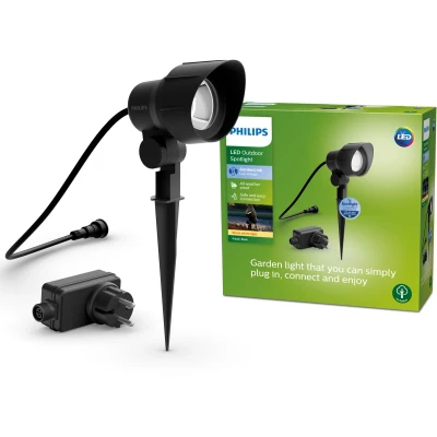 Afbeelding van Philips LED grondspot basisset voor buiten laagspanning zwart warmwit licht 24 W