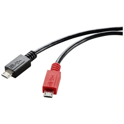 Afbeelding van Renkforce USB kabel 2.0 micro B stekker, stekker 0.30 m Zwart Met OTG functie RF 5771772