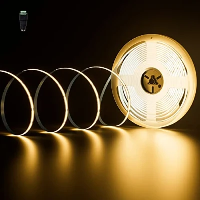 Afbeelding van Pautix COB LED Strip Warm wit 2700K Enkel 10M,DC24V 480leds/M CRI90+ licht voor thuis,DIY verlichtingsproject met 8mm connectoren (voeding niet inbegrepen)