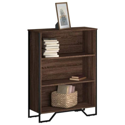 Afbeelding van Boekenkast 80x31x106 cm bewerkt hout bruin eikenkleurig