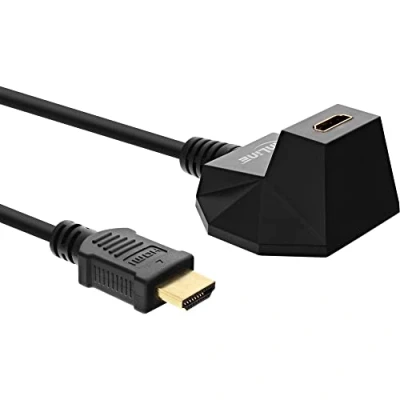 Afbeelding van HDMI verlengkabel met stand versie 2.0 (4K 60Hz HDR) / zwart 1 meter