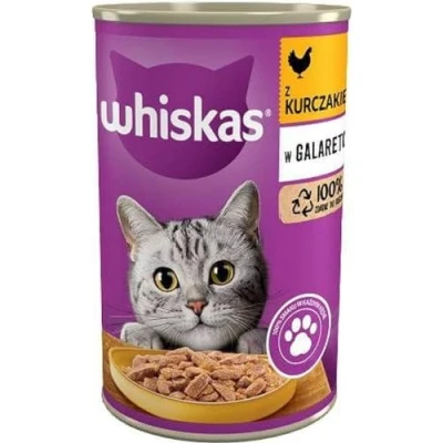 Afbeelding van WHISKAS with chicken in jelly nat kattenvoer 400g