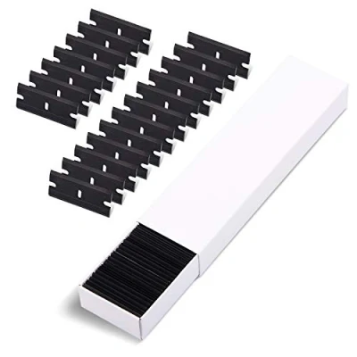Afbeelding van EHDIS 100 stuks kunststof messen, schraper mesjes 1,5 inch, reservemes voor schraper, keramische kookplaatschraper, zwart