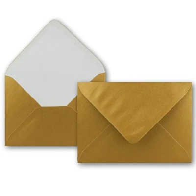 Afbeelding van Neuser Kleurvrije C6 Enveloppen, 162 x 114 mm, zelfklevend 25 Umschläge 28 Goud Metallic
